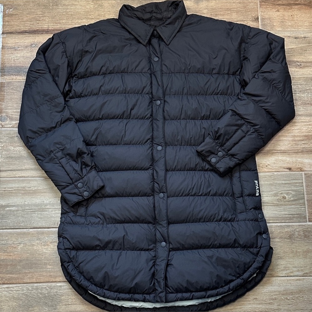 Prana Black Quilted Puffer Coat
